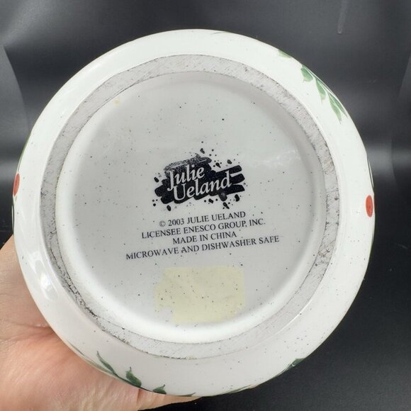 2003 Julie Ueland Pottery Stoneware Pitcher Jug Carafe Floral Pattern Enesco VTG - Picture 6 of 12